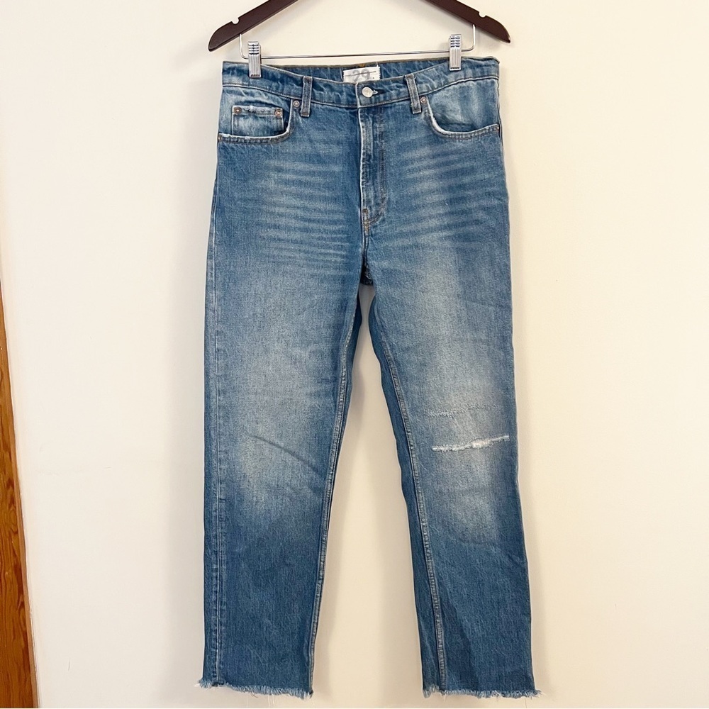 Free People We The Free Vixen Raw Hem Cigarette Jean in Vintage Indigo Sz 29